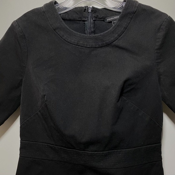 Banana Republic Black Pencil Dress Short Sleeve Stretch Petite Size 6 - Picture 3 of 6